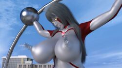 3d large_breasts nipple_insertion nipple_penetration ultraman_(franchise) ultrawoman yoidore