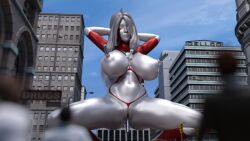 3d breasts female large_breasts nipple_insertion nipple_penetration ultraman_(franchise) ultrawoman