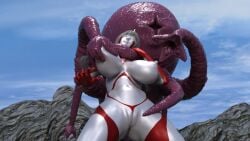 3d large_breasts sucking_nipples tentacle ultraman_(franchise) ultrawoman yoidore