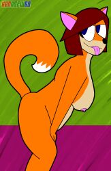 areola ass ass big_breasts big_breasts completely_naked completely_naked_female completely_nude completely_nude_female cute female fox furry kenmazu95 naked naked_female nude orange_body orange_fur red_hair seductive_smile thick_thighs tongue_out trisha_green