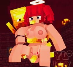 1boy 1boy1girl 1girls 3d angel_girl angel_halo blaze blaze_(minecraft) blue_eyes breasts erect_nipples female horny_female humanoid mine-imator minecraft monster nether nether_(minecraft) nude_female oral_penetration outside red_hair tagme vaginal_penetration ylissy_(ylissymc) ylissymc