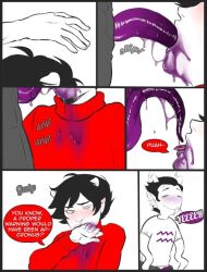 comic cronus_ampora dialogue gay homestuck kankri_vantas ms_paint_adventures punpunichu purple_cum tagme tentabulge tentacle troll