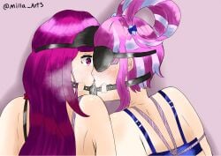 2girls bangs blindfold bondage bound bound_together bra dildo double_dildo female female_only femsub fire_emblem fire_emblem_engage forced forced_incest forced_kiss forced_yuri gag heavy_breathing hortensia_(fire_emblem) incest ivy_(fire_emblem) kissing long_hair milla_arts multiple_girls multiple_subs nintendo open_mouth open_mouth_gag oral pink_eyes pink_hair restrained saliva sex_toy shared_gag short_hair sisters underwear violet_eyes violet_hair yuri