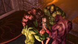 3d 3girls 4boys blizzard_entertainment blonde_hair blue_eyes dark-skinned_male dark_skin female galianbeastsfm garrosh_hellscream green_skin human human_(world_of_warcraft) imminent_sex jaina_proudmoore light-skinned_female light_skin mag'har_orc male orc orc_(warcraft) orc_dom orc_male orced sfm thrall warcraft world_of_warcraft