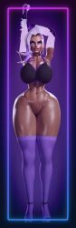 3d abs accessory arms_behind_back arms_up armwear bimbo bimbo_lips black_bra blizzard_entertainment bra breasts choker dark-skinned_female glove gloves glowing glowing_eyes grvty3d heel_boots heels high_heels hips hourglass_figure jewelry latina looking_at_viewer mexican neon neon_lights overwatch piercing pink_hair purple_eyes purple_hair simple_background solo solo_female sombra thick thick_legs thick_lips thick_thighs thigh_highs thighhighs thighs toned vagina voluptuous voluptuous_female wide_hips wide_thighs