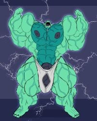 abs absurd_res angry anthro aura barely_contained barely_contained_penis big_muscles big_penis black_nipples black_penis bovid bulge caprine clothed clothing electricity flexing fur genitals goat green_body green_fur growth hi_res huge_cock huge_muscles huge_pecs hyper hyper_muscles lightning male mammal multicolored_body multicolored_fur muscle_growth muscular muscular_anthro muscular_arms muscular_legs muscular_male muscular_thighs nipples parttimeyeen_(artist) penis sharp_teeth solo teeth thick_thighs tight_clothing two_tone_body two_tone_fur underwear underwear_only vein veiny_muscles veiny_penis