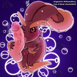 anthro big_penis blowjob bunny_ears bunny_girl color colored colored_sketch furry jhostin38654 licking lopunny medium_breasts mrpotatoparty penis pokemon pokemon_(species) pokephilia pov purple_background red_eyes saliva