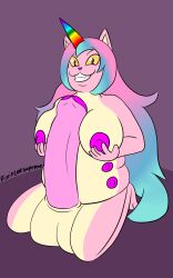 anthro balls belly_nipples big_balls big_penis blue_hair domestic_cat felid feline felis fur futanari genitals gynomorph hair hi_res huge_balls huge_cock hyper hyper_balls hyper_genitalia hyper_penis intersex lilly_pawpad mammal penis pink_body pink_fur pink_hair pixiecatsupreme smile smiling_at_viewer