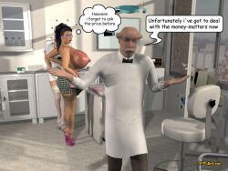 3d 3darling 3rd-art breast_expansion comic dr_bubenstein huge_breasts kelly_(3rd-art) nurse