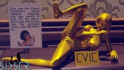 barefoot evie_(fortnite) feet feet_up fortnite fortnite:_battle_royale gold_(metal) gold_statue metal metal_body metal_transformation metallic metallic_body petrification sixser statue statuefication tagme transformation