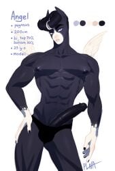 angel_(plna) anthro big_penis biped color_swatch equid equine feathered_wings feathers genitals hair hi_res male mammal medial_ringed_humanoid_penis muscular muscular_anthro muscular_male pecs pegasus penis plna pompadour solo wings