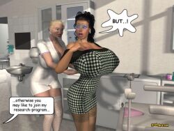 3d 3darling 3rd-art breast_expansion comic dr_bubenstein huge_breasts kelly_(3rd-art) nurse