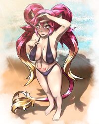 1girls animal_ears animal_tail beach big_breasts bikini cat_ears catgirl cleavage day female female_focus female_only full_body indie_virtual_youtuber just_4ngels latam_virtual_youtuber light-skinned_female light_skin lion_girl long_hair looking_up lunaria_ayaren multicolored_hair pink_eyes pink_hair red_eyes red_hair summer sunny swimsuit tail two_tone_hair virtual_youtuber vtuber vtuberfanart water