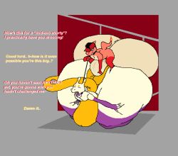 anal charles_charmeleon_(oc) charmeleon dessert dialogue doughnut food generation_1_pokemon hi_res hyper legendary_pokemon mewtwo nintendo peach_(peachymewtwo) peachymewtwo pokemon pokemon_(species)