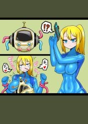 ass breasts corruption cybernetic_corruption cybernetic_transformation female metroid navel robotization rubberization samus_aran takeover tech_control transformation wide_hips サエク