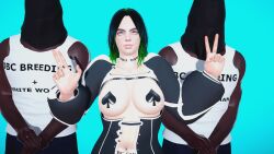 3d billie_eilish celebrity dark-skinned_male darkcloud859 interracial qos queen_of_spades