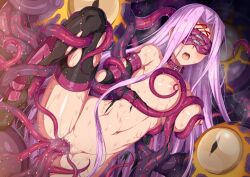 1girls arms_behind_back black_footwear black_gloves blindfold boots breast_grab breasts censored collar commentary_request elbow_gloves facial_mark fate/stay_night fate_(series) female female_penetrated forehead forehead_mark gloves grabbing horosuke_(toot08) large_breasts long_hair medusa_(fate) medusa_(rider)_(fate) monster mosaic_censoring multiple_penetration navel nipples open_mouth purple_hair rape restrained sex spread_legs teeth tentacle tentacle_sex thigh_boots thighs tongue torn_boots torn_clothes torn_gloves upper_teeth_only vaginal_penetration very_long_hair