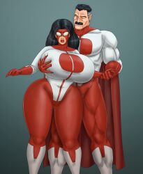 1boy 1boy1girl 1girls big_ass big_boobs big_breasts big_lips bimbo bimbo_lips bimbofication black_hair bodysuit breasts breasts_bigger_than_head cameltoe costume father_and_daughter father_and_son female fondling_breast fully_clothed genderswap_(mtf) grope groping groping_breasts groping_chest groping_from_behind groping_through_clothes holding_another's_hand hourglass_expansion hourglass_figure hyper_bimbo imminent_incest imminent_sex incest invincible invincible_(superhero) long_hair male mark_grayson markie_grayson moustache mtf_crossgender mtf_transformation muscular muscular_male nolan_grayson omni-man rule_63 saturnxart story_at_source superhero superhero_costume superheroine taller_male thick_lips thick_thighs touching_another wide_hips