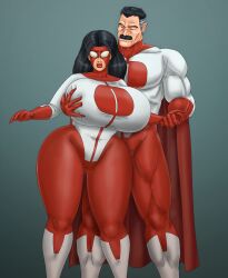 1boy 1boy1girl 1girls big_ass big_boobs big_breasts big_lips bimbo bimbo_lips bimbofication black_hair bodysuit breasts breasts_bigger_than_head cameltoe costume father_and_daughter father_and_son female fondling_breast fully_clothed genderswap_(mtf) grope groping groping_breasts groping_chest groping_from_behind groping_through_clothes holding_another's_hand hourglass_expansion hourglass_figure hyper_bimbo imminent_incest imminent_sex incest invincible invincible_(superhero) long_hair male mark_grayson markie_grayson moustache mtf_crossgender mtf_transformation muscular muscular_male nolan_grayson omni-man rule_63 saturnxart story_at_source superhero superhero_costume superheroine taller_male thick_lips thick_thighs touching_another what where_is_your_god_now why wide_hips