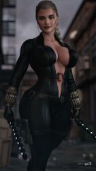 1girls 3d 3d_(artwork) abs ass big_ass big_breasts black_widow_(cosplay) black_widow_(movie) blonde blonde_female blonde_hair bodysuit braid braided_hair breasts breasts_bigger_than_head busty cameltoe cga3d cleavage clothed clothing curvy curvy_female dual_wielding erect_nipples erotichris female female_only florence_pugh green_eyes hourglass_figure huge_breasts human human_only large_breasts light-skinned_female light_skin looking_at_viewer marvel marvel_cinematic_universe open_bodysuit pawg ponytail superheroine thick_thighs unzipped unzipped_bodysuit voluptuous voluptuous_female wide_hips yelena_belova