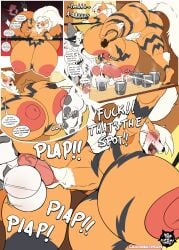 absurd_res anthro arcanine avian balls big_balls big_breasts big_penis breast_play breasts duo female generation_1_pokemon genitals gryphon hi_res huge_balls huge_breasts huge_cock hyper hyper_balls hyper_breasts hyper_genitalia hyper_penis lactation lacting looking_pleasured male male/female milk mythological_avian mythology nintendo nipple_penetration penis pokemon pokemon_(species) sex starock thewilldpink titjob topless