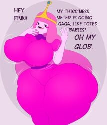 adventure_time ass_bigger_than_head ass_focus bimbo bimbofication breasts_bigger_than_head casual_nudity clothed doodle_will doodlewill female female_only huge_breasts hyper hyper_ass nipples_visible_through_clothing no_bra princess_bubblegum slim_waist tagme teasing