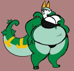 balloonlop big_breasts breasts fat female pokémon_(species) pokemon serperior thick_thighs wide_hips