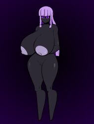 areolae basic_background big_areola big_breasts black_body breasts dark_skin digital_media_(artwork) enderman enderwoman female female female female_focus female_only girl huge_breasts ketadune minecraft nipples no_mouth purple_eyes purple_hair purple_nipples thin thin_female thin_waist voluptuous