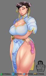 1girls alternate_version_available armwear big_breasts bracelet breasts brown_eyes brown_hair capcom chun-li cleavage condom condom_wrapper double_bun female female_only fully_clothed hair hair_bun hips huge_breasts lips mature mature_female mature_woman milf pelvic_curtain solo solo_female street_fighter street_fighter_6 sutema thick_lips thick_thighs thighs thunder_thighs wide_hips