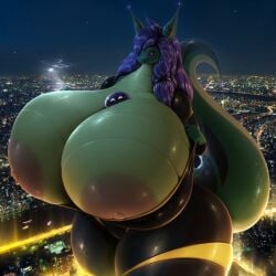 breasts_bigger_than_torso city drakonst giantess gigantic_breasts scalie wide_hips