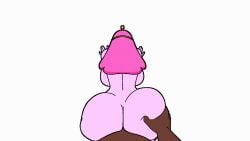 1boy 1boy1girl 1girls adventure_time anal anal_penetration anal_sex animated animated_gif ass big_ass big_butt blackmorty_(artist) cartoon_network dark-skinned_male dithered_background dithering gif long_hair nude pink_body pink_hair princess_bubblegum tagme white_background