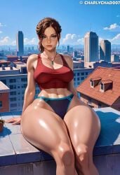 ai_generated ass big_ass big_breasts big_thighs blue_eyes bottom_heavy breasts brown_hair brown_hair_female brunette charlychad007 claire_redfield fat_thighs huge_thighs massive_thighs pawg resident_evil resident_evil_2 solo thick thick_thighs thighs thunder_thighs thunderthighs wide_hips