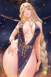 1girls areola_slip areolae armpits ass bare_arms bare_legs bare_shoulders bare_thighs big_breasts blonde_hair braid braided_hair cleavage clothed clothing color crown curvy curvy_figure deity divine divine_slut elden_ring erect_nipples female female_focus female_only fromsoftware goddess hi_res jewelry large_breasts light-skinned_female light_skin long_hair looking_at_another milf navel nipple_bulge prywinko queen queen_marika_the_eternal royalty see-through see-through_clothing sideboob solo solo_female tagme thick_thighs thighs very_long_hair voluptuous wide_hips yellow_eyes