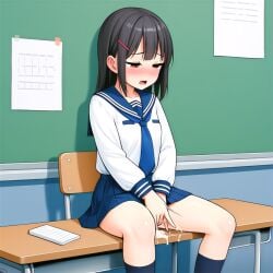 ai_generated anime anime_girl anime_style animegirl masturbation school_girl school_uniform schoolgirl