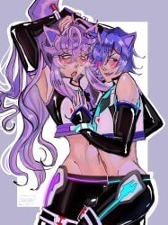 cat_ears cat_tail catboy femboy gakupo_kamui gay kaito_(vocaloid) male_with_painted_nails twink vocaloid yaoi