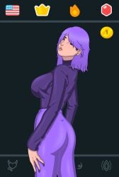 2024 clothed clothing comic duolingo female female_focus female_only lily_(duolingo) page_1 page_number playzzero purple_hair short_hair solo solo_female solo_focus voluptuous voluptuous_female zzerotic