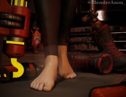 1girls 3d blender blenderanon_ boots colored_nails feet feet_only female foot_fetish foot_focus footwear fortnite fortnite:_battle_royale marvel marvel_comics multicolored_nails no_shoes shoes shoes_removed smell sweat sweatdrop sweaty_feet tagme the_machinist_(fortnite)