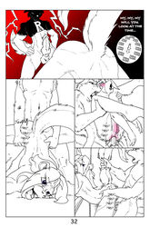 anal blue_eyes blush bussaca comic english_text female male page_32 penis pussy rape_face slippers_comic tongue