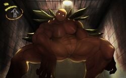 bara bracken_(lethal_company) flufflecraft genital_slit lethal_company male male_only monster muscles muscular slit solo solo_male spread_legs