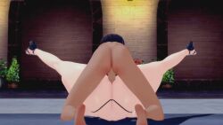 3d animated arenx3d ass ass_focus big_ass big_breasts big_butt big_thighs bikini chainsaw_man dark-skinned_male dark_skin female female_focus makima_(chainsaw_man) male male/female micro_bikini milf mp4 pool sex sound tagme video yellow_eyes