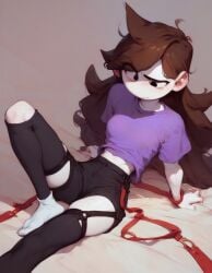 ai_generated brown_hair clothing jaiden jaiden_animations small_breasts