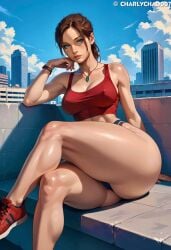 ai_generated ass big_ass big_breasts breasts charlychad007 claire_redfield resident_evil resident_evil_2 solo thick_thighs wide_hips