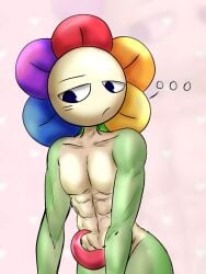 ... 1boy anthro cursed_image dandy's_world dandy_(dandy's_world) flower looking_at_viewer male_only muscles muscular muscular_male naked navy_blue_eyes nec-12 non-human non-human_only pecs penis pink_penis roblox solo_male tentacle tentacle_penis toony two_tone_body unamused what