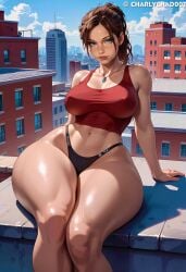 ai_generated ass big_ass big_breasts breasts brown_hair brunette charlychad007 claire_redfield fat_thighs huge_thighs massive_thighs pawg resident_evil resident_evil_2 solo thick thick_thighs thighs thunder_thighs thunderthighs wide_hips