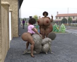 3d afro agalmatophilia barefoot bent_over big_ass big_breasts bimbo clothed cum dark-skinned_female daz_studio doggy_style dubious_consent dzcelestial3d exhibitionism feet fucked_senseless fucked_silly futa_on_female futanari hot_dogging hyper hyper_lips hyper_muscles hyper_penis larger_female lips milf mother muscular muscular_futanari partially_clothed petrification post_transformation public public_nudity public_sex revealing_clothes smaller_futanari statue transformation transformation_through_sex