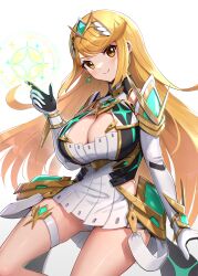 1girls absurd_res arm_gloves asymmetrical_bangs bangs blonde_hair blush breasts circlet cleavage cleavage_cutout core_crystal dress female female_only gloves gonzarez highres hourglass_figure large_breasts light long_hair looking_at_viewer mythra nintendo panties shoulder_gloves shoulder_pads side_swept_bangs simple_background smile smiling thick_thighs thigh thigh_strap thighs tiara very_long_hair white_background white_dress white_gloves white_panties wide_hips xenoblade_(series) xenoblade_chronicles_2 yellow_eyes