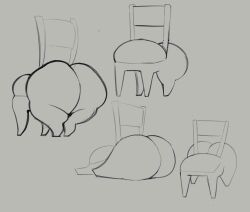 2023 ambiguous_gender animate_inanimate ass big_ass big_butt chair digital_media_(artwork) sitting sketch smokey_blokey solo what