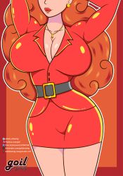 big_breasts breasts female female_only goil_drawing office office_lady powerpuff_girls sara_bellum sexy_armpits