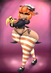 cookie_run huge_ass luditima panties pompon_(cookie_run) pumpkin_pie_cookie thick_thighs thighhighs