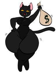 $ anthro ass black_fur breasts catty_(z-l-m) domestic_cat feline feline feline_humanoid female female_focus female_only furry hips large_ass leotard money_bag skintight thick_thighs thighs wide_hips yellow_sclera z-l-m